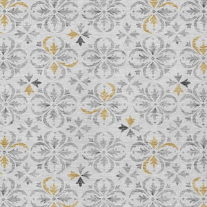 Homeroots 3' Black And Ivory Floral Washable Area Rug - Stylish And Versatile For Indoor Or Outdoor Use 5' X 8' Polyester 595986