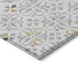 Homeroots 3' Black And Ivory Floral Washable Area Rug - Stylish And Versatile For Indoor Or Outdoor Use 9' X 12' Polyester 595989