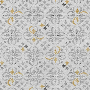 Homeroots 3' Black And Ivory Floral Washable Area Rug - Stylish And Versatile For Indoor Or Outdoor Use 9' X 12' Polyester 595989