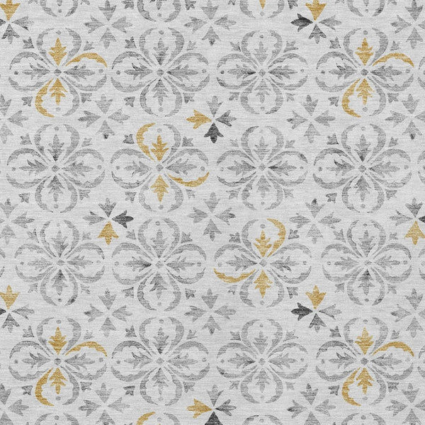 Homeroots 3' Black And Ivory Floral Washable Area Rug - Stylish And Versatile For Indoor Or Outdoor Use 9' X 12' Polyester 595989