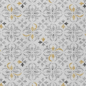 Homeroots 3' Black And Ivory Floral Washable Area Rug - Stylish And Versatile For Indoor Or Outdoor Use 10' X 14' Polyester 595990