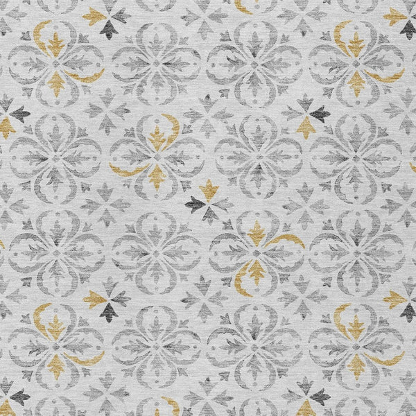 Homeroots 3' Black And Ivory Floral Washable Area Rug - Stylish And Versatile For Indoor Or Outdoor Use 10' X 14' Polyester 595990