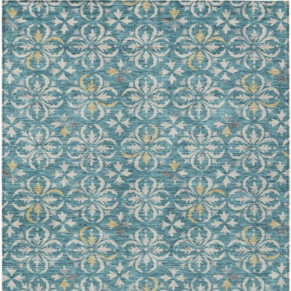 Homeroots 3' Black And Ivory Floral Washable Area Rug - Stylish And Versatile For Indoor Or Outdoor Use 5' X 8' Polyester 595992