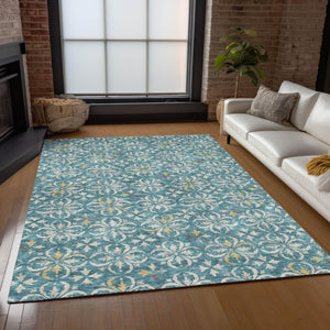 Homeroots 3' Black And Ivory Floral Washable Area Rug - Stylish And Versatile For Indoor Or Outdoor Use 10' X 14' Polyester 595996