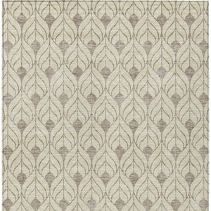 Homeroots 3' Beige And Taupe Geometric Washable Area Rug For Indoor Or Outdoor Use - Stylish And Durable 3' X 5' Polyester 595997