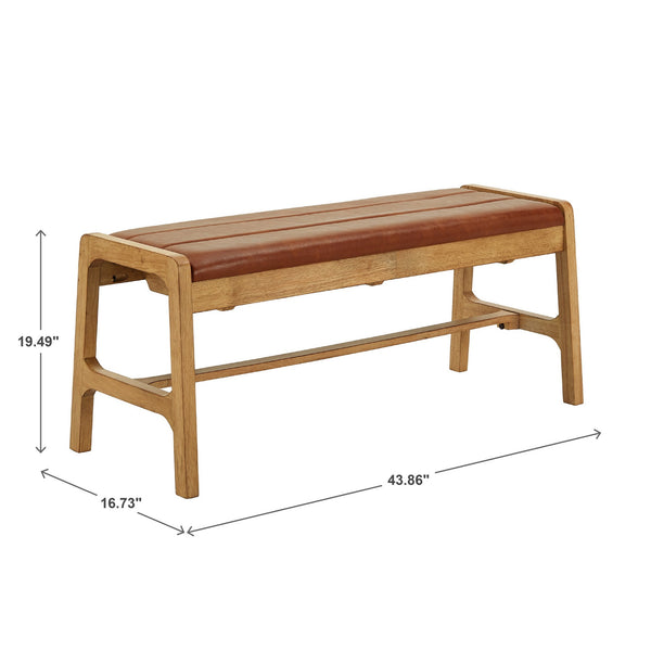 Skovde Upholstered Foam Seat Bench Scandinavian Style for Bedroom or Entryway