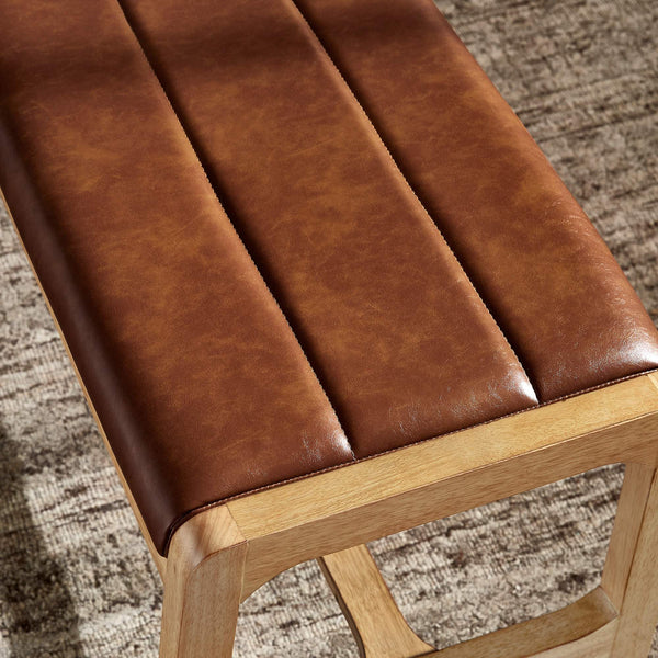 Skovde Upholstered Foam Seat Bench Scandinavian Style for Bedroom or Entryway