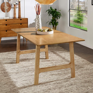 Skovde 72 Inch Rubberwood Rectangular Dining Table Seats Six Modern Scandinavian Style