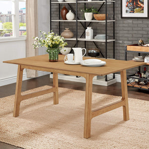 Skovde 72 Inch Rubberwood Rectangular Dining Table Seats Six Modern Scandinavian Style