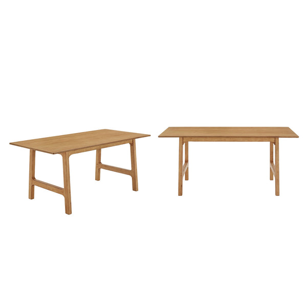 Skovde 72 Inch Rubberwood Rectangular Dining Table Seats Six Modern Scandinavian Style