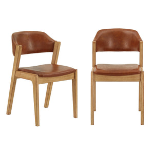 Skovde Danish Minimalist Rubberwood Dining Chair Set of 2 for Modern Homes