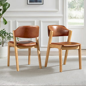 Skovde Danish Minimalist Rubberwood Dining Chair Set of 2 for Modern Homes