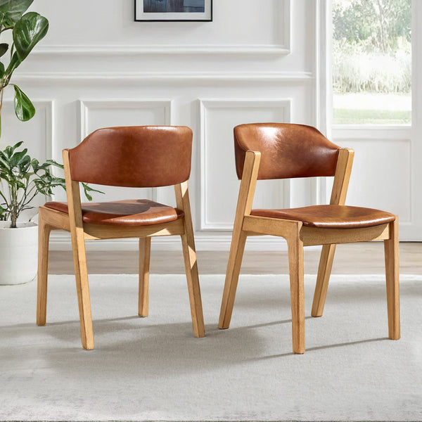 Skovde Danish Minimalist Rubberwood Dining Chair Set of 2 for Modern Homes