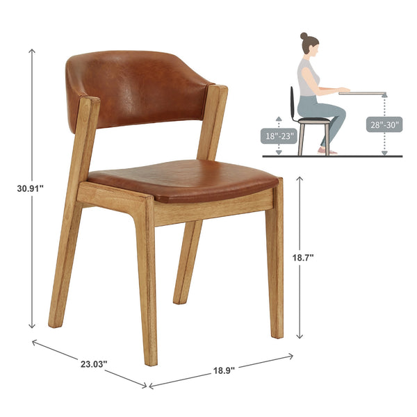 Skovde Danish Minimalist Rubberwood Dining Chair Set of 2 for Modern Homes