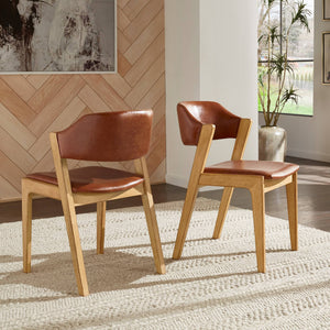 Skovde Danish Minimalist Rubberwood Dining Chair Set of 2 for Modern Homes