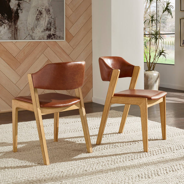 Skovde Danish Minimalist Rubberwood Dining Chair Set of 2 for Modern Homes