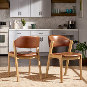 Skovde Danish Minimalist Rubberwood Dining Chair Set of 2 for Modern Homes