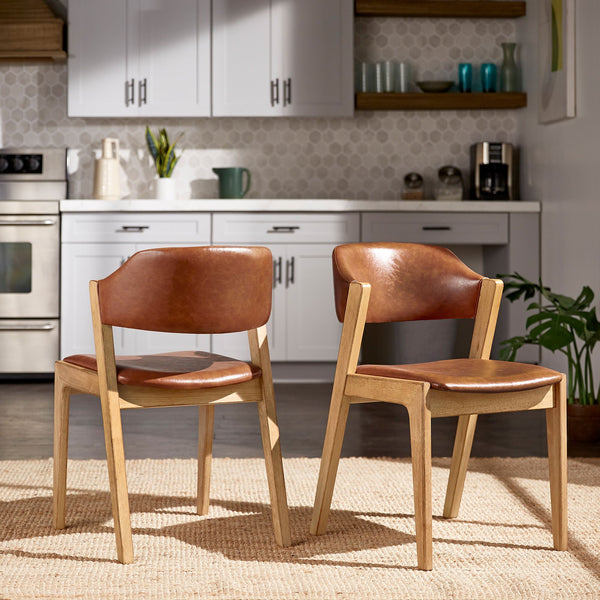 Skovde Danish Minimalist Rubberwood Dining Chair Set of 2 for Modern Homes
