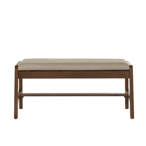 Homelegance Skovde Upholstered Foam Seat Bench Scandinavian Style for Bedroom or Entryway Walnut / Beige 595WN-14BF