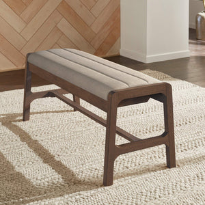 Skovde Upholstered Foam Seat Bench Scandinavian Style for Bedroom or Entryway