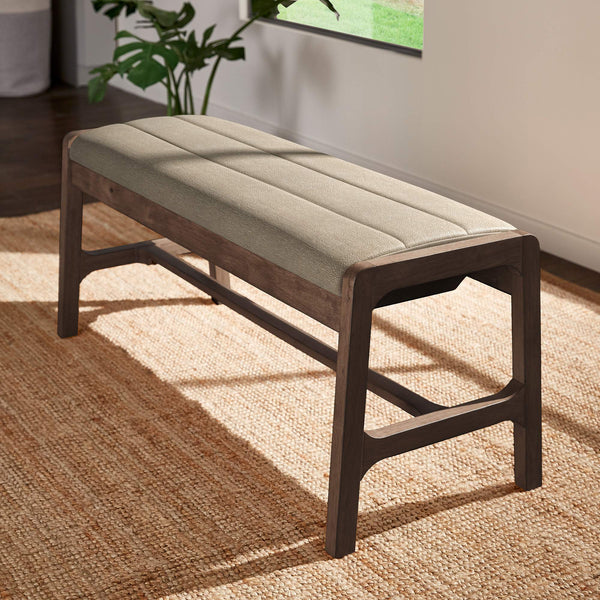 Skovde Upholstered Foam Seat Bench Scandinavian Style for Bedroom or Entryway