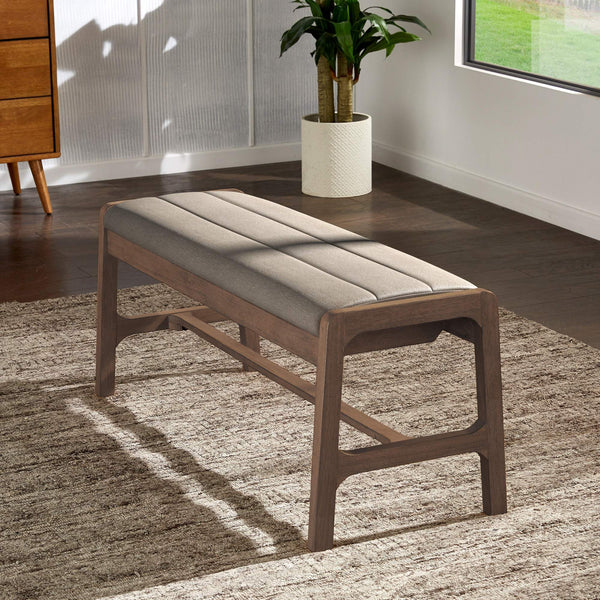 Skovde Upholstered Foam Seat Bench Scandinavian Style for Bedroom or Entryway