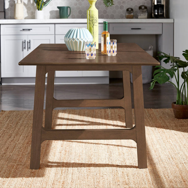 Skovde 72 Inch Rubberwood Rectangular Dining Table Seats Six Modern Scandinavian Style