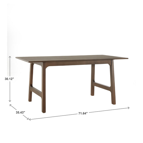 Skovde 72 Inch Rubberwood Rectangular Dining Table Seats Six Modern Scandinavian Style