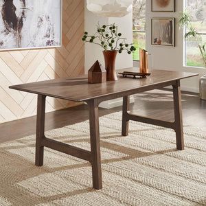 Skovde 72 Inch Rubberwood Rectangular Dining Table Seats Six Modern Scandinavian Style