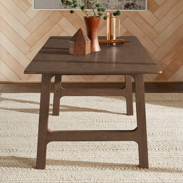 Skovde 72 Inch Rubberwood Rectangular Dining Table Seats Six Modern Scandinavian Style