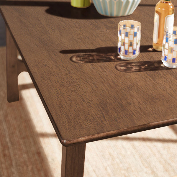 Skovde 72 Inch Rubberwood Rectangular Dining Table Seats Six Modern Scandinavian Style