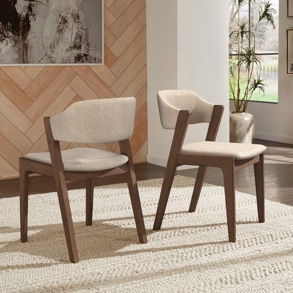 Skovde Danish Minimalist Rubberwood Dining Chair Set of 2 for Modern Homes