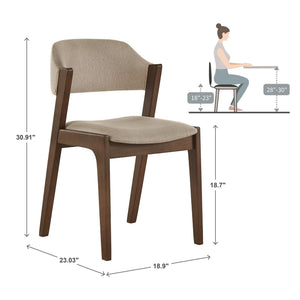 Skovde Danish Minimalist Rubberwood Dining Chair Set of 2 for Modern Homes
