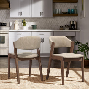 Skovde Danish Minimalist Rubberwood Dining Chair Set of 2 for Modern Homes