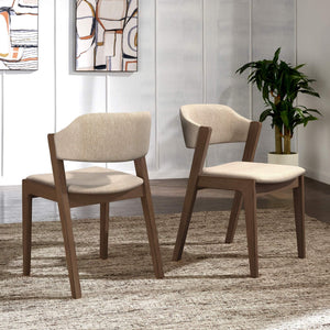 Skovde Danish Minimalist Rubberwood Dining Chair Set of 2 for Modern Homes