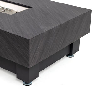 English Elm 60-INCH Modern Fire Pit Table with Stainless Steel Burner, Rain Cover, Propane Heater for Patio Gatherings Black,Stone Gray W3131P333709