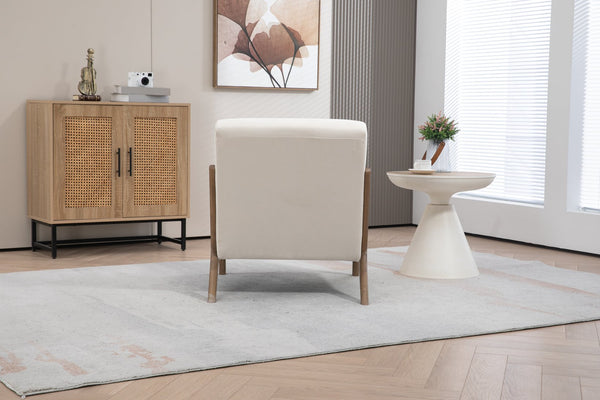 English Elm Mid Century Modern Accent Chair - Plush Velvet Upholstered Armchair With Wood Frame For Any Space W2530P327096