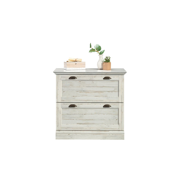 English Elm Lateral File Cabinet In Sleek White Finish - Modern Storage Solution For Home & Office Spaces B356P354490