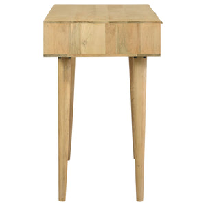 English Elm Zamora Natural 2-Drawer Console Table with Mango Wood Grain, Antique Brass Pulls, Entryway Chic B062P344937