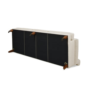 English Elm Jennifer Taylor Home - Alana Lawson Three-Cushion Tightback Sofa In Light Beige Linen - Stylish, Durable, And Comfortable Seating B2719P238313