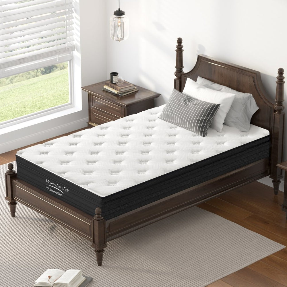 English Elm Twin Size Mattress - 12-Inch Hybrid Design With Cooling Gel Foam & Pocketed Coils For Ultimate Comfort W2889P316181-GIGA