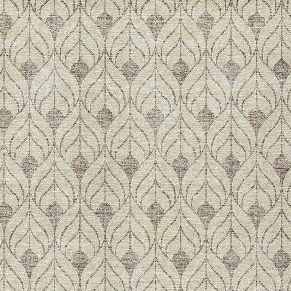 Homeroots 3' Beige And Taupe Geometric Washable Area Rug For Indoor Or Outdoor Use - Stylish And Durable 8' X 10' Polyester 596000