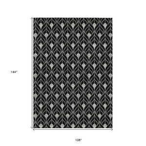 Homeroots 3' Beige And Taupe Geometric Washable Area Rug For Indoor Or Outdoor Use - Stylish And Durable 9' X 12' Polyester 596007