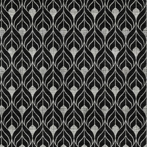 HomeRoots 5' Stylish Black and Ivory Geometric Area Rug for Indoor Outdoor Use – Machine Washable Durability 10' X 14' 596008