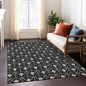 Homeroots 3' Beige And Taupe Geometric Washable Area Rug For Indoor Or Outdoor Use - Stylish And Durable 10' X 14' Polyester 596008
