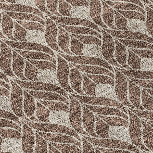 Homeroots 3' Beige And Taupe Geometric Washable Area Rug For Indoor Or Outdoor Use - Stylish And Durable 8' Round Polyester 596011