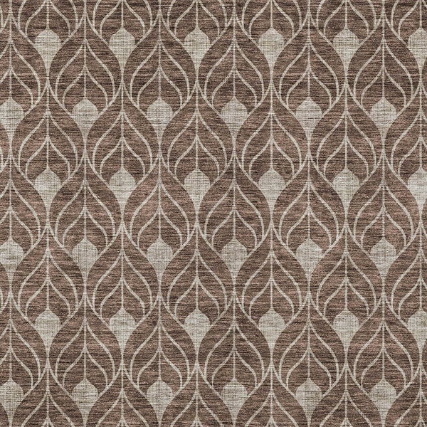 Homeroots 3' Beige And Taupe Geometric Washable Area Rug For Indoor Or Outdoor Use - Stylish And Durable 8' X 10' Polyester 596012