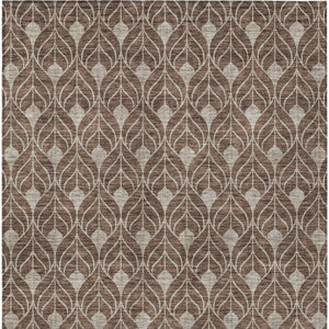 Homeroots 3' Beige And Taupe Geometric Washable Area Rug For Indoor Or Outdoor Use - Stylish And Durable 9' X 12' Polyester 596013