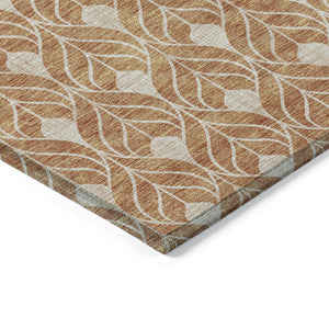 Homeroots 3' Beige And Taupe Geometric Washable Area Rug For Indoor Or Outdoor Use - Stylish And Durable 3' X 5' Polyester 596015