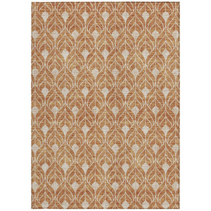 Homeroots 3' Beige And Taupe Geometric Washable Area Rug For Indoor Or Outdoor Use - Stylish And Durable 5' X 8' Polyester 596016